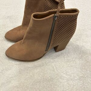 Target Brown Ankle Booties with Perforated Detail